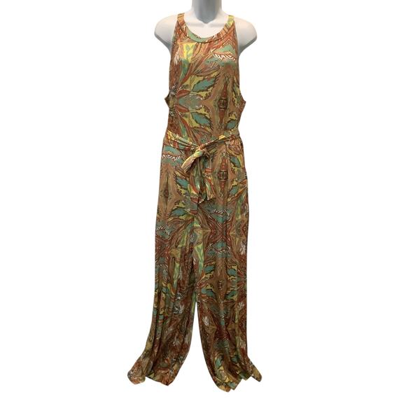 UNBRANDED RETRO/BOHO HALTER STYLE WIDE LEG JUMPSUIT 3X NWOT - Picture 2 of 10